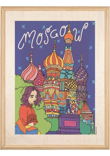 Ikıgaı Moscow Ahşap Tablo