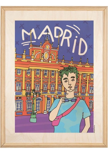 Ikıgai Madri̇d Ahşap Tablo