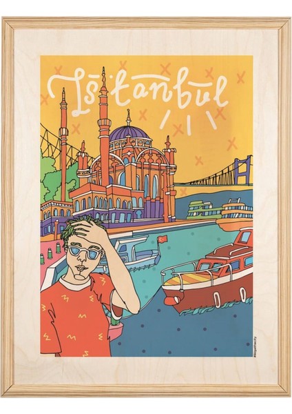 Ikıgaı Istanbul Erkek Ahşap Tablo