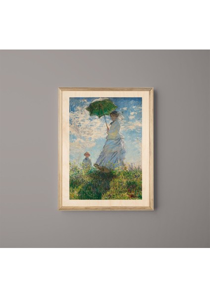 Monet Walkıng Wıth Parasol Ahşap Tablo fiyatları
