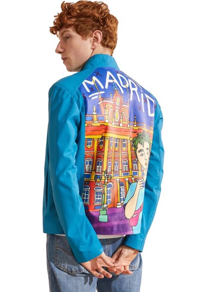 Erkek Ceket Madrıd Baskılı