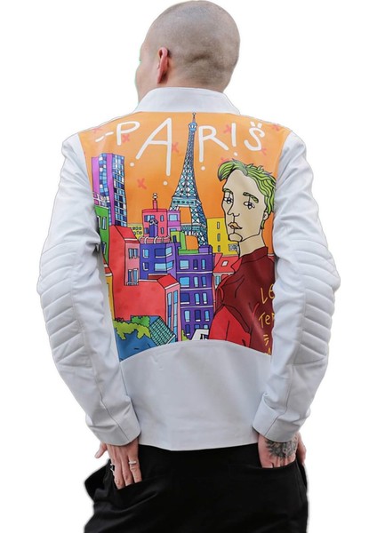 Erkek Ceket Parıs Baskılı