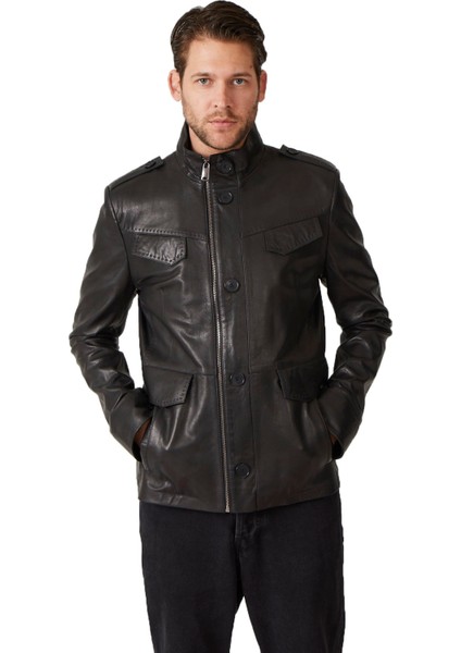 Erkek Deri Kaban Siyah K-9655