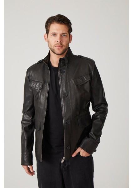 Erkek Deri Kaban Siyah K-9655 modelleri