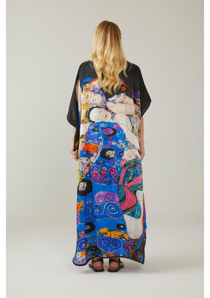 Gustav Klimt The Kiss Desenli Ipek Elbise fiyatları