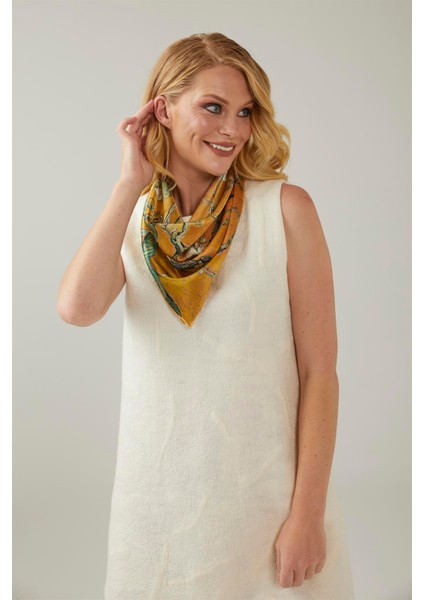 Sarı Van Gogh Almond Blossoms Ipek Bandana