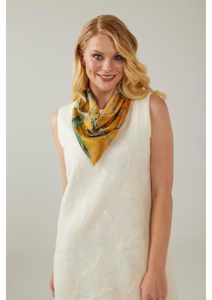 Sarı Van Gogh Almond Blossoms Ipek Bandana fiyatları