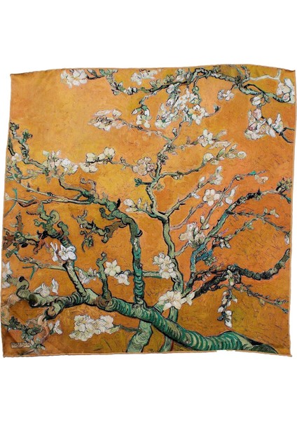 Sarı Van Gogh Almond Blossoms Ipek Bandana modelleri