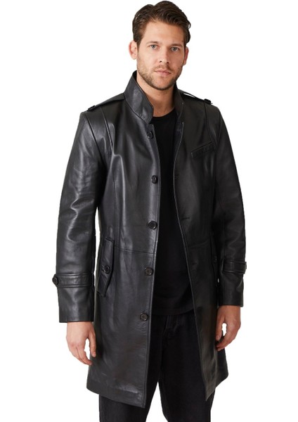 Darryl Siyah Erkek Deri Kaban