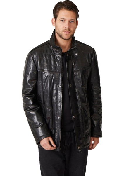 Samuel Siyah Erkek Deri Kaban