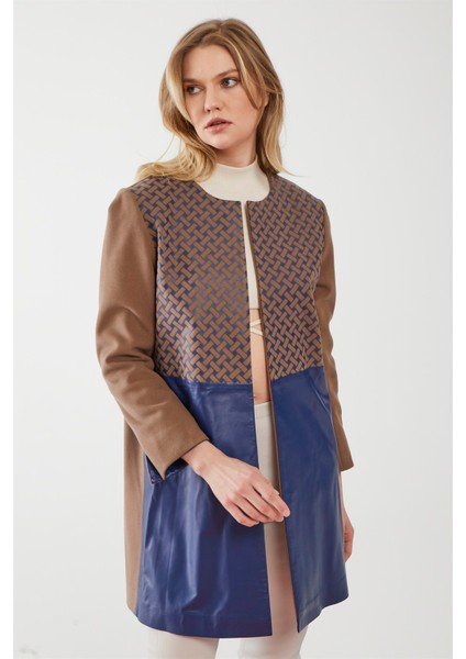 Franny Parlamento Mavi Kadın Deri Kaban