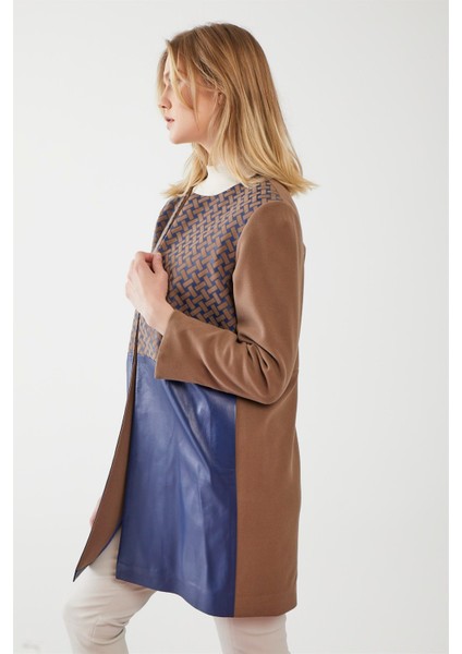 Franny Parlamento Mavi Kadın Deri Kaban modelleri