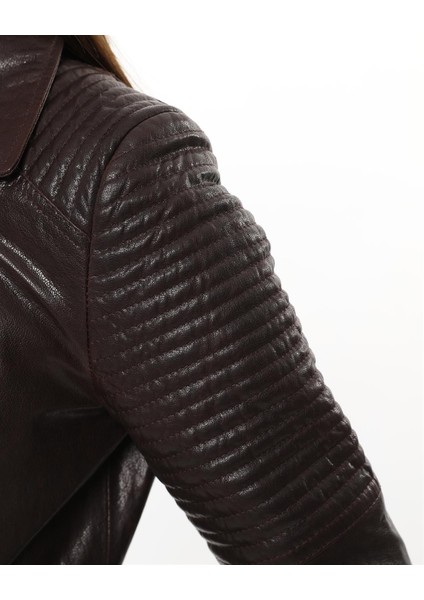 Agnes Kahve Kadın Deri Mont indirimleri