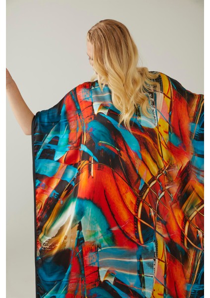 Watercolor Paintings Desenli Ipek Elbise modelleri