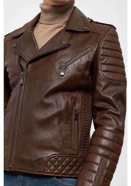 E1001 Konyak Biker Erkek Deri Mont fırsatları