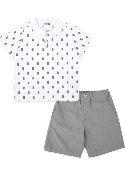 Erkek Çocuk Pike Polo Üst Gabardin Alt Takım