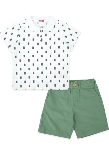 Erkek Çocuk Pike Polo Üst Gabardin Alt Takım