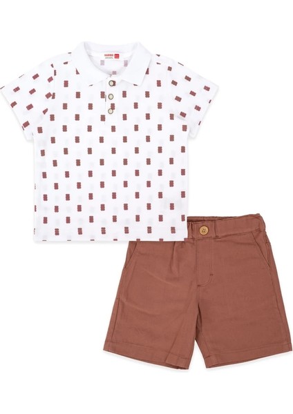 Erkek Çocuk Pike Polo Üst Gabardin Alt Takım