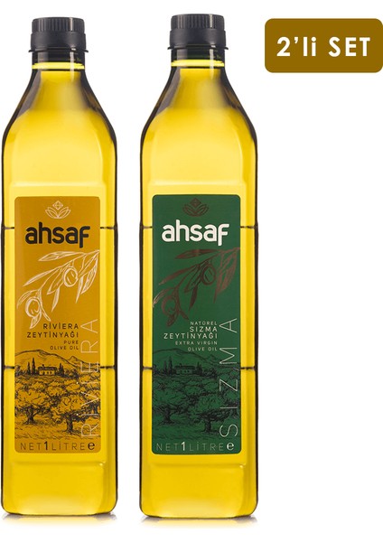 Riviera Zeytinyağı 1l Pet + Natürel Sızma Zeytinyağı 1l - Pet (2'li Ekonomik Paket)