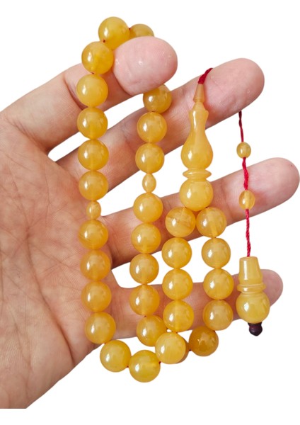 Osmanlı Benzetme Sıkma Kehribar Tesbih LT1228