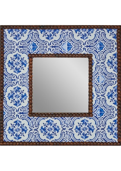 Mavi Çini Desenli Ayna