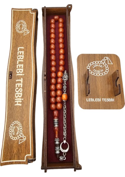 Kurt Püsküllü Nakkaş Imameli Sıkma Kehribar Tesbih LT1229