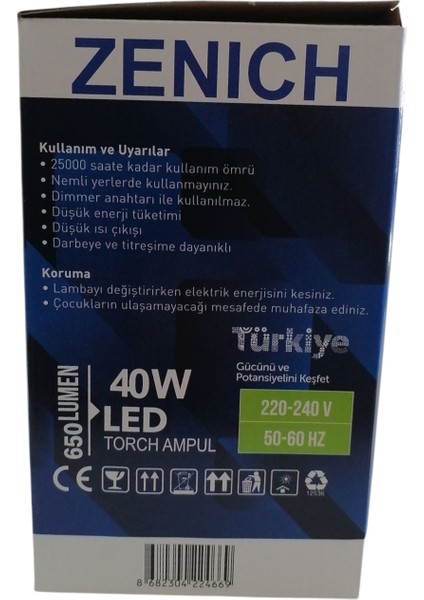 Zenıch LED Torch Ampul 40 W fiyatları