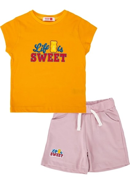 Kız Çocuk Penye Şortlu Takım