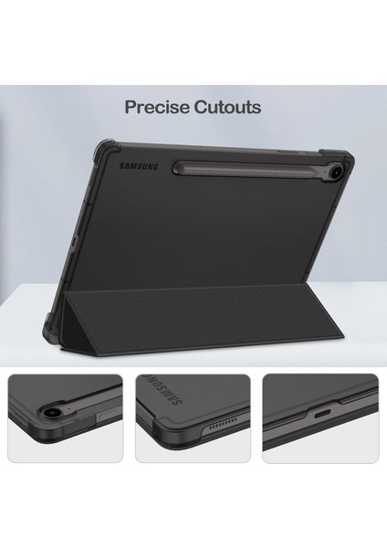 Samsung Galaxy Tab S10 Fe Plus 13.1 Inç 2025 Kılıf Smart Uyku Modlu S Pen Kalem Bölmeli Standlı Arkası Renkli Kapak SM-X620/X626B