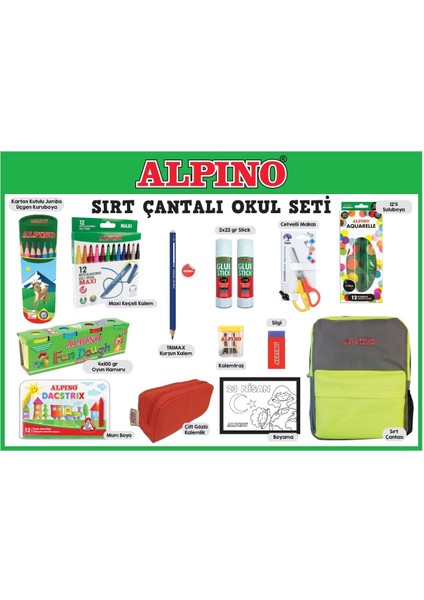 Alpıno Sırt Çantalı Okul Seti 2025-2026 Sezonu