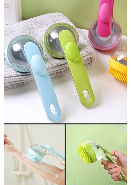 Şampuan Hazneli Duş Saç Fırçası