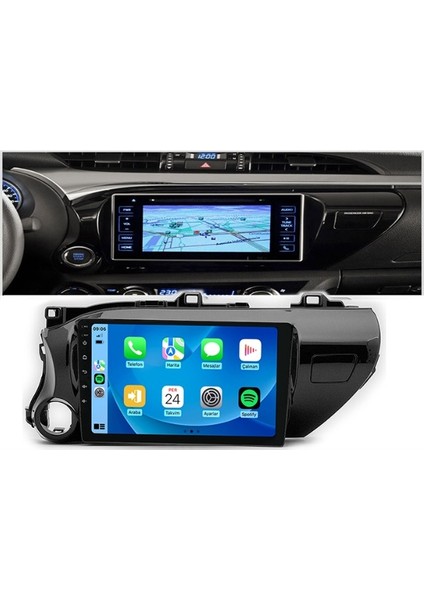 Toyota Hilux 2016-2023 4gb Ram 32GB Hafıza 4 Çekirdek Carplay Kamera Android Multimedya