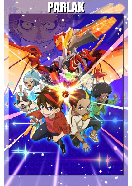 Bakugan Çerçevesiz Anime Dizi Poster - Duvar Kağıdı Yüksek Kaliteli Baskı