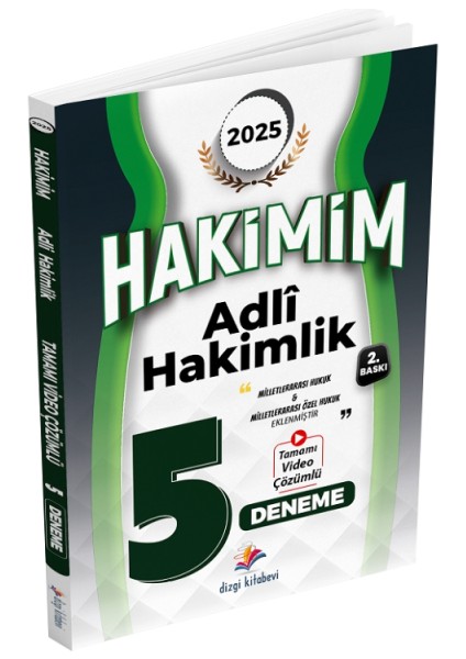 Yayınları 2025 Hakimim Adli Hakimlik Tamamı Video Çözümlü 5 Deneme Sınavı 2. Baskı
