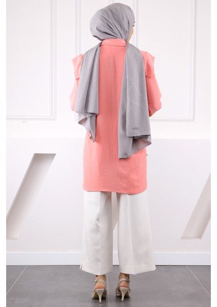 Pembe Ön Detaylı Kol Bağlamalı Tunik fırsatları