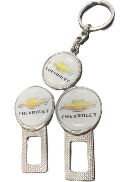 Chevrolet Emniyet Ikaz Ses Susturucu Metal Toka 2 Adet ve Anahtarlık 1 Adet modelleri