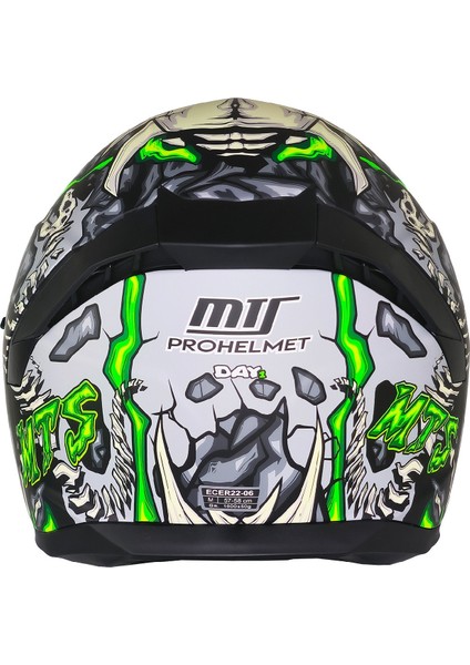 Motosiklet Kask Ece 22.R06 Güneş Vizörlü Full Face Motor Kaskı Skull Yeni modelleri