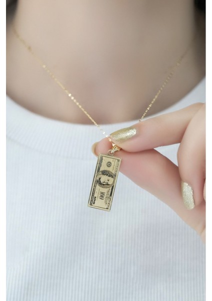 14 Ayar Dolar Kolye