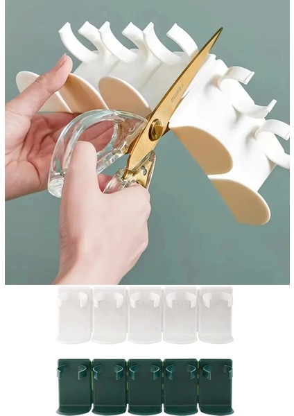 6'lı Ayarlanabilir Duvara Monte 5 Bölmeli Raf Pratik Banyo Mutfak Rafı Yapışkanlı Kesilir Askılık fiyatları