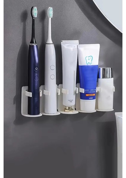 6'lı Ayarlanabilir Duvara Monte 5 Bölmeli Raf Pratik Banyo Mutfak Rafı Yapışkanlı Kesilir Askılık fırsatları