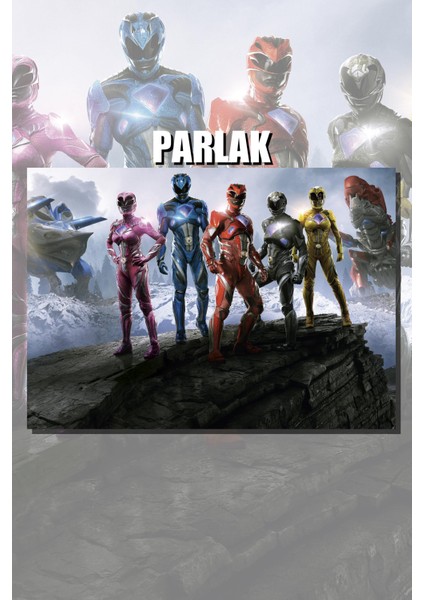 Power Rangers Çerçevesiz Film Posteri - Duvar Kağıdı Yüksek Kaliteli Baskı