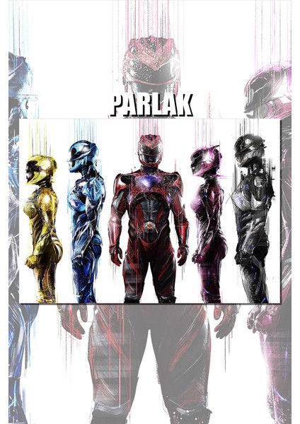 Power Rangers Çerçevesiz Film Posteri - Duvar Kağıdı Yüksek Kaliteli Baskı