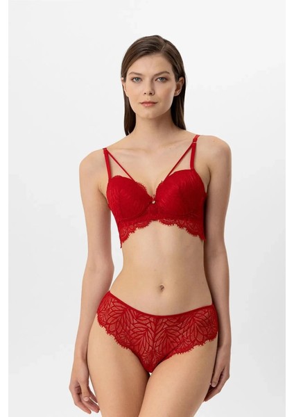 Lingerie Kadın Ipli Detaylı Milan Push Up Dantelli Sütyen Takım