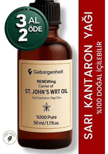 Sarı Kantaron Yağı İÇİLEBİLİR Saf Doğal 50 ml Katkısız Geneleksel Yöntem İle Üretildi