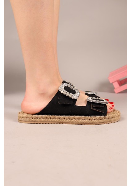 Janet Çift Taş Tokalı Terlik Siyah fırsatları