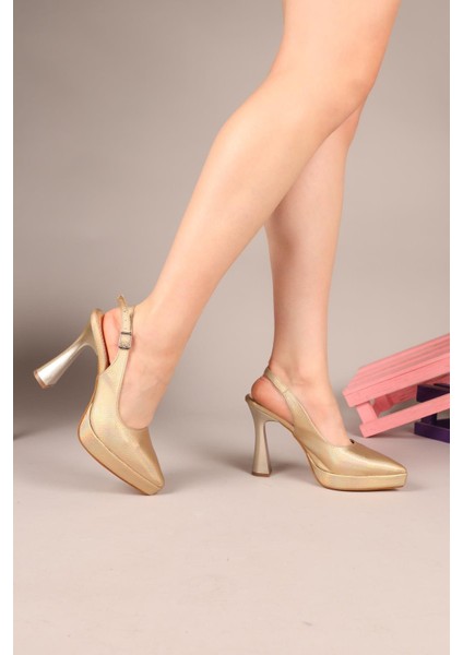 Renisa Platform Topuklu Stiletto Gold