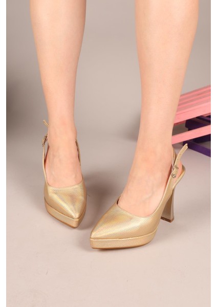 Renisa Platform Topuklu Stiletto Gold fiyatları