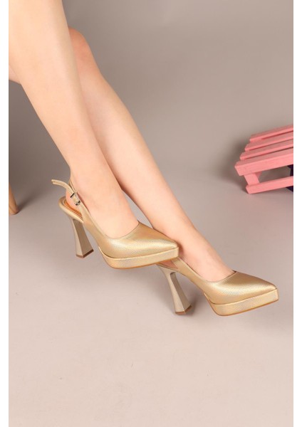 Renisa Platform Topuklu Stiletto Gold modelleri
