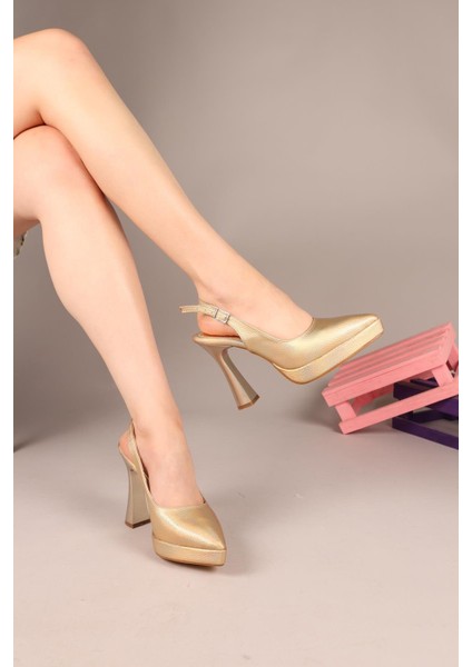 Renisa Platform Topuklu Stiletto Gold indirimleri