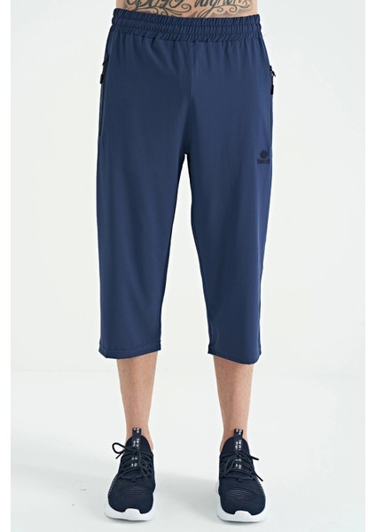 Tommy Lıfe Indigo Bağcıklı Standart Kalıp Fermuar Cepli Kapri 83096